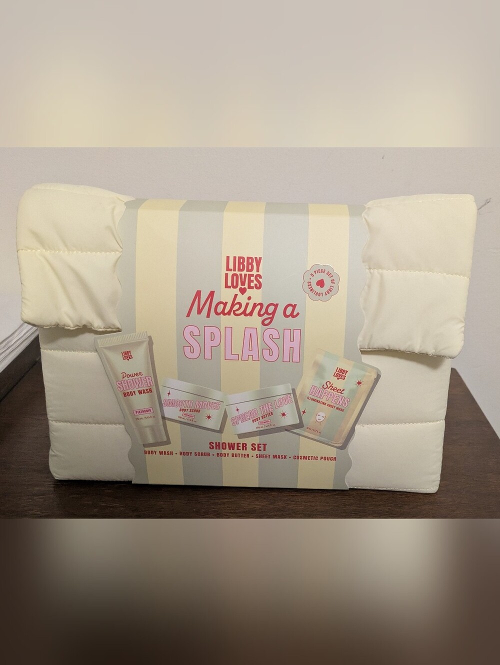 Libby Loves Making a Splash Shower Set - Pink & Cream NWT